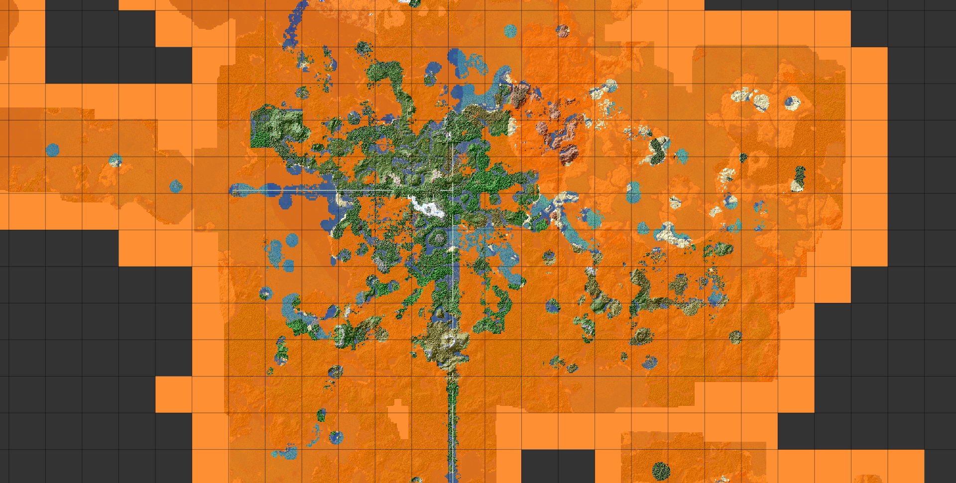 The area around New Spawn / Ayrith being trimmed, highlighted in orange.